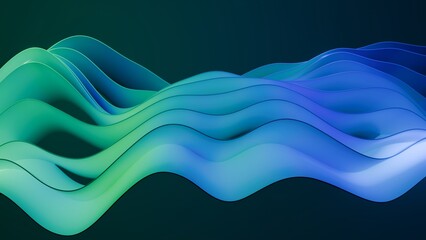  An Abstract, Flowing Design With Layered, Wave Like Shapes.
