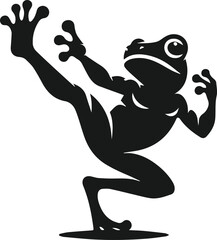 Black frog drawing vector