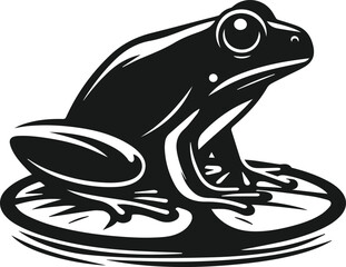 Black frog drawing vector