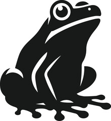 Black frog drawing vector