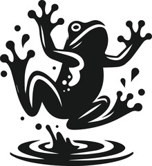 Black frog drawing vector