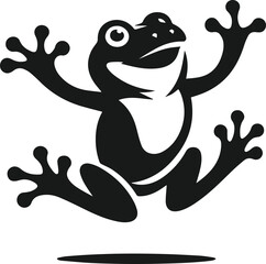 Black frog drawing vector