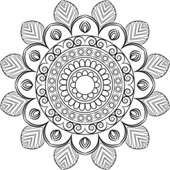 Contrast Mandala with Bold Line Art