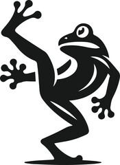 Black frog drawing vector