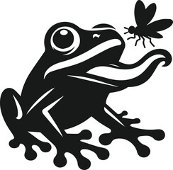 Black frog drawing vector