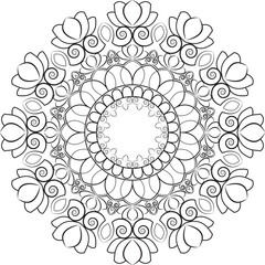 Contrast Mandala with Bold Line Art