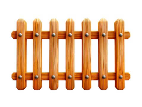 wooden fence isolated on white background