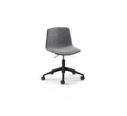 Modern gray office chair with black base on white background studio shot – Isolated on White Background | High Resolution