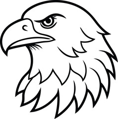Obraz premium Detailed Bald Eagle Line Art American Symbol of Freedom
