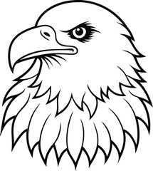 Detailed Bald Eagle Line Art American Symbol of Freedom Patriotically Designed for Independence Day