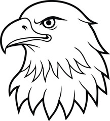 Detailed Bald Eagle Line Art American Symbol of Freedom Patriotically Designed for Independence Day