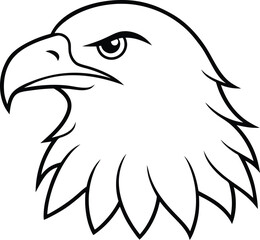 Detailed Bald Eagle Line Art American Symbol of Freedom