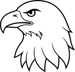 Obraz premium Detailed Bald Eagle Line Art American Symbol of Freedom Patriotically Designed for Independence Day