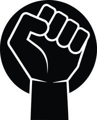 Bold Raised Fist Silhouette Minimalist Patriotic Vector Graphic