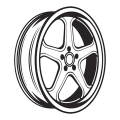 Obraz premium Car Automotive Wheel Rim Outline
