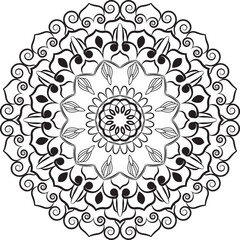 Contrast Mandala with Bold Line Art