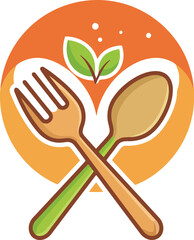 Food smile logo. Food lettering with eyes