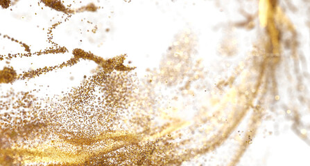 Gold Glitter Explosion Abstract Background Stock Photo