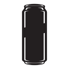 Energy drink can silhouette vector illustration. Vector black silhouette. with white background