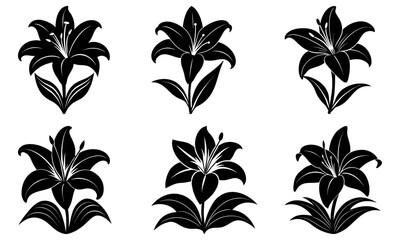 Easter Lily Silhouette vector illustration