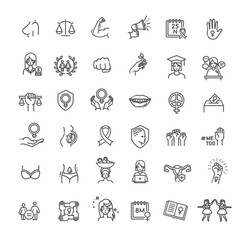 Contains such icons as gender equality, women's rights and girl power