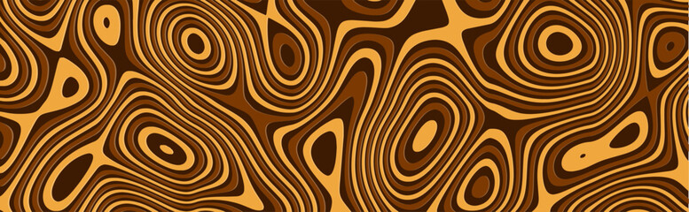 Wave caramel background with peanut chocolate swirl pattern. Vector sauce butter cream with abstract splash drip. Fudge creamy wavy drizzle with Liquid syrup coffee twirl like brown marble candy.