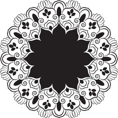 Contrast Mandala with White Background