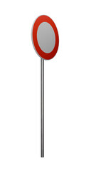 No Entry Road Sign, Isolated on Transparent Background, PNG