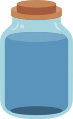 Glass Jar with Wooden Lid Vector