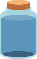 Glass Jar with Wooden Lid Vector