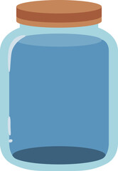 Glass Jar with Wooden Lid Vector