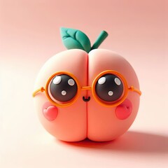 Naklejka premium pink peach cartoon caracter