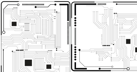 Abstract grey circuit pattern on white technology futuristic background. 