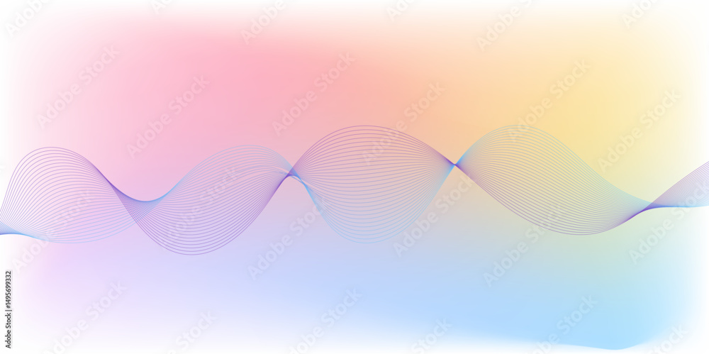 Poster abstract smooth wave on colorful background. abstract background with dynamic bind effect. waves smo