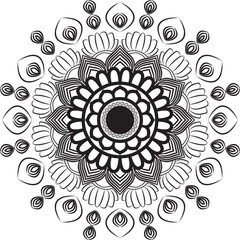 Classic Monochrome Mandala for Meditation