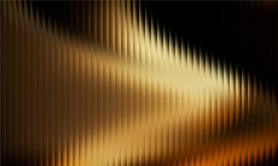 Abstract golden wave pattern creates dynamic visual flow in a dark background during late evening