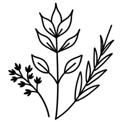 Seamless floral pattern with black and green vector tree silhouettes and elegant leaves