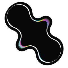 Vector cartoon animal design illustration of a black silhouette dog, bone, and human footprint