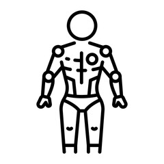 A linear style icon of futuristic suit