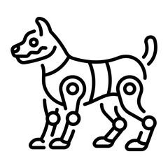 A linear style icon of a robotic pet