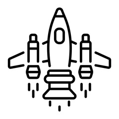 A linear icon showing a future jet 