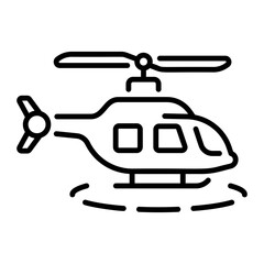 A linear style icon of a helicopter 