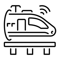 A linear style icon of hyperloop system