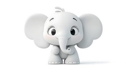 愛らしい象の赤ちゃん、3Dレンダリング