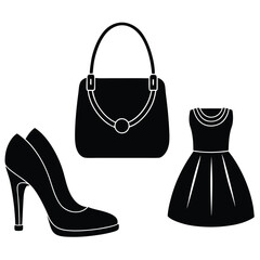 Fashion Designer element isolated accessory designs on white background