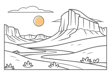 mountain landscape vector canyon with rocks