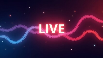 Dynamic Abstract Background Featuring the Word "LIVE" with Waves and Starry Sky