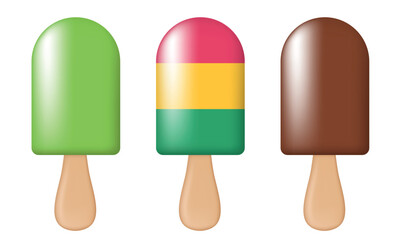Ice cream stick. Vector illustration isolated on white background.