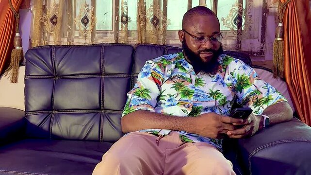 copy space of man sitting using mobile phone