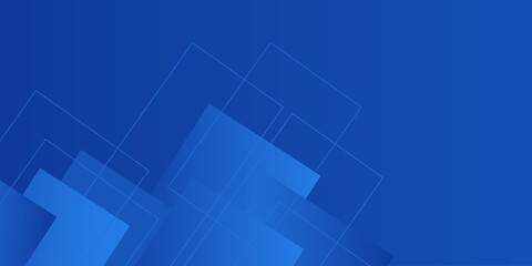 Minimal geometric blue banner background abstract design. Vector abstract graphic design banner pattern background template